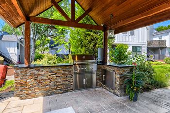 Outdoor bbq and fireplace